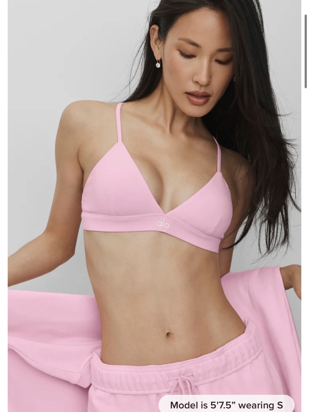 ALO Yoga Light Pink Triangle Bralette (limited color)